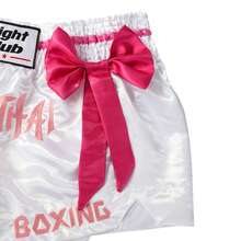 1pc New Pink Bow Muay Thai Shorts, Sanda Training Pants, Boxing Training Shorts, Adult New Bow Ribbon Shorts, Boxing Shorts Sports Fall - Pink - View 4
