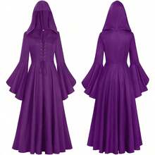 Cosplay Clothing - 251210 Green Bell-sleeve Women's Dress - View 9