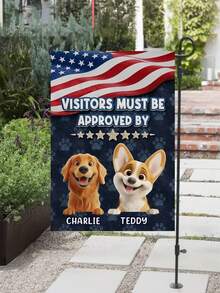 1 pieza Bandera de jardín conmemorativa del Día de la Independencia de Estados Unidos personalizable con foto y nombre de mascota, tema de libertad y patriotismo, decorativa de doble cara de lino, adecuada para jardín, patio, porche y granja, sin asta incluida - Multicolor - Ver 6