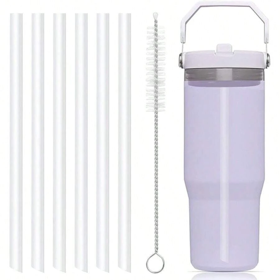Straws ONLY Compatible With 20oz IceFlow Flip Tumbler (Old Model) - Not IceFlow 2.0 Flip 20oz - Accessories Set Includes 6 Hard Straws+ 1 Cleaning Brush - 20盎司(舊款) - 查看 1