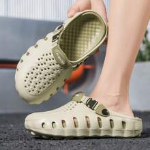 Men's Fashion Colorblock Slippers, Breathable EVA Sandals With Adjustable Straps, Comfortable Wear, Suitable For Casual Outdoor Activities In Spring, Summer And Autumn - Rice Green - View 5