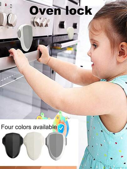 TWO DADS 1 khóa trẻ em, vật liệu chịu nhiệt màu đen, khóa lò nướng, dễ dàng lắp đặt không cần dụng cụ, ngăn ngừa bỏng cho trẻ em, thích hợp cho lò nướng, sản phẩm nhà bếp