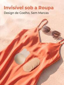 Kit Cobertura para Mamilos Silicone Adesivo Invisível – 4 Pares Protetor Mamilar Reutilizável, Sem Marcas, Respirável e Hipoalergênico para Decotes e Looks Sem Sutiã - Preto - Visão 7