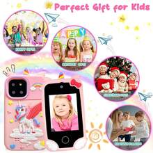 Teléfono inteligente de juguete para niños con pantalla táctil de 2.8 pulgadas, cámara dual, diseño de moda, selfie, video, dispositivo multifunción, regalo para vacaciones y cumpleaños - Multicolor - Ver 9