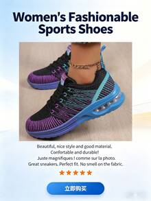 Women's Fashionable Sports Shoes For Outdoor Casual Wear, Suitable For Spring And Autumn - Purple - View 3