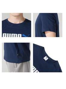 Puma ESS 男士双色 2 号 Logo T 恤，运动休闲短袖柔软上衣，适合跑步和训练，691341-14 - 691341-14 - 查看 7