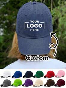 Customizable Baseball Cap (Text/Pattern) - Unisex, Adjustable, Multiple Colors Available. Featuring English Letter Design, Suitable For Men And Women, Any Pattern Can Be Directly Printed On The Cap. Perfect For Outdoor Activities And Daily Wear, Suitable For All Seasons, With Commemorative Meaning - Multicolor - View 1