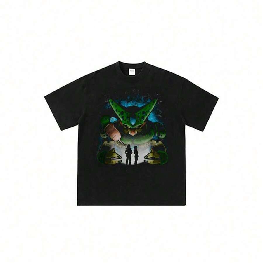 DragonSS-Ball-Cell-Perfect-Form 2026 Japanese Anime Mens T-Shirts Funny Cute Cartoon Women T-Shirt Short-Sleeved T-Shirt - màu đen - Xem 1