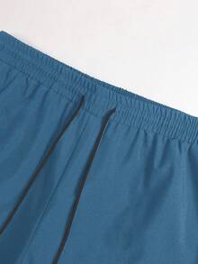 Plus Size Men's Lightweight Breathable Loose Casual Pants, Suitable For Shopping, Dates, And Daily Wear, Summer Spring Sports Fall - Navy Blue - View 4