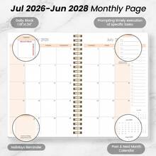 2026年月度计划本，A5螺旋装订，包含月度、周度、每日计划笔记本，带待办事项清单、笔记空间和光滑优质纸张，返校用品，办公用品 - A5 - 查看 5