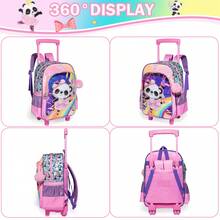 Girls 2-In-1 Rolling Backpack, Suitable For Students - Girls Trolley Bag - View 6