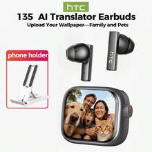 HTC NE48 AI Translation Earbuds Wireless Sliding Earphones With Color High-Definition Display Screen Touch In-Ear Bluetooth Earbuds - View 4