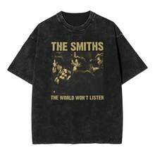 Washed T-Shirt With Hip-Hop Print. - 黑色 - 查看 6