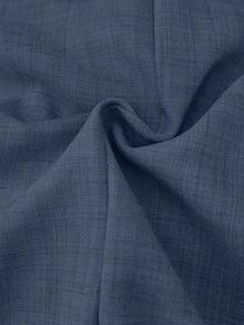 Conjunto de 2 piezas de chaqueta de traje y pantalones de cuello alto de un solo botón, estilo casual de negocios, apto para todas las estaciones - Azul - Ver 5