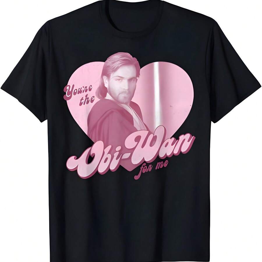 Estrellas Warss Obi-Wan para mí Corazón retrato camiseta - Negro - Ver 1