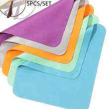 5pcs High Quality Microfiber Glasses Cleaning Cloth, Reusable Glasses Cleaning Cloth, Fashion Glasses Cloth, Phone Screen/Watch Wiping Cloth - Multicolor - View 10