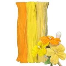 Golden Yellow Orange Pipe Cleaner, Upgraded DIY Craft Set, Suitable For Mother's Day, Graduation Ceremony, Includes Dark Green, Olive Green, Moss Green And Mint Green, Suitable For Handmade, Projects And Cleaning Purposes, With Rough And Fuzzy Lines And Accessories | Lima Pipas Floral And Craft, Classroom Projects, Holiday Decor - Yellow - View 14