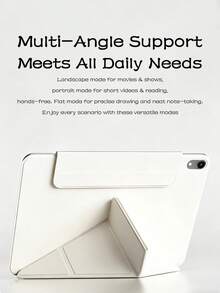 1 pieza Funda compatible con iPad 10th/11th/Air 11 pulgadas M4/M3/M2 (2026 y 2025 y 2024) Funda magnética delgada y potente para Air 5/4th de 10.9 pulgadas, 4 ángulos de soporte, cubierta de soporte vertical, con función de encendido/apagado automático y soporte para lápiz - Blanco - Ver 7