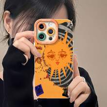 Collage estético de tarot con sol y luna naranjas.funda de teléfono Fundas compatibles con ,Apple,VIVO,OPPO,,, y Honor.Fabricadas en silicona TPU,ofrecen protección contra golpes y caídas. - Blanco - Ver 6