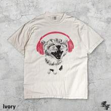Music C1At Headphones T-Shirt, Funny Vintage Kitty T1EE, Retro Meme Shirt, Singing C1At Graphic, Y2k Animal Lover Top, Cool Audio Gift.JPG Camiseta 100% Algodón Unisex - Playera Casual Premium de Corte Cómodo - Blanco - Ver 1