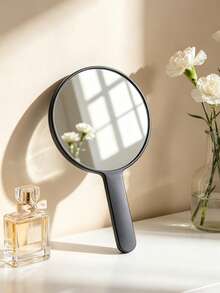 1pc Small/Medium/Large/Extra Large Round Handheld Makeup Mirror | Mother's Day Gift | Bridesmaid Gift | Souvenir | Portable Makeup Mirror Solid Color Pocket Mirror Floating Light High Definition Mirror Surface For Bedroom/Living Room/Bathroom Multiple Scenes - Multicolor - View 9