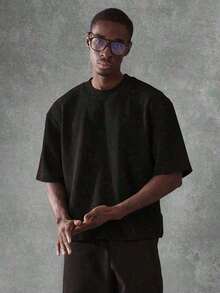 Oversized Boxy Cut Short Sleeve T-Shirt, Cropped Streetwear Style, Modern Minimalist Style All-Season Essential Solid Color Top - Unisex T-Shirt, Comfortable Loose FitFashion ,été Homme,Men Women T-Shirt Print Tee,T-Shirt Homme,T Chemise Homme Coton,Y2k,Fête Des Peres - 1 - Xem 1