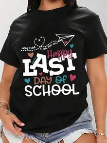 Camia "Feliz Último Día de Clases" para Estudiantes y Maestros, Regalo de Celebración, 220g, Transpirable y Cómoda - Negro - Ver 8