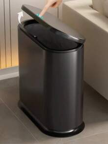 2026 New Narrow Slit Bathroom Trash Can With Lid, Toilet Paper Holder For Home Bathroom - Black Trash Can - View 11