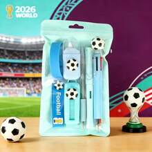 6pcs Football Themed Stationery Gift Set, Perfect For School Opening And Graduation Ceremonies, Cute Learning Supplies For Study Rewards - Multicolor - View 5