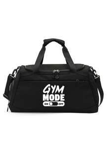 1个多功能男女通用健身包，清晰印有“GYM MODE”切换图案，涤纶材质，多口袋设计，中号圆筒形包，适合健身和休闲使用 - 彩色 - 查看 7