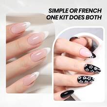 Beetles 2Pcs 15ml Full Size Black White Gel Polish Set, Soak Off LED French Nail Gel, DIY Salon Manicure Art At Home - 2Pcs 15ml Black & White - 查看 2