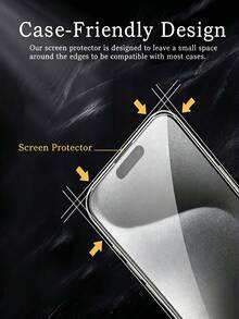 kamyuurs 3片裝高解析度鋼化玻璃螢幕保護貼，相容於 17E/17/17 Pro/17Pro Max/16E/16ProMax/16Pro/15/15ProMax/14/13/12/11/ProMax/XS X/XR，透明防刮防指紋螢幕保護貼，適用於日常保護、辦公室、居家使用，相容於手機殼 - 無色 - 查看 5