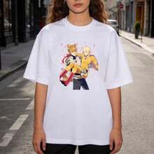Camiseta con Estampado One Punch para Mujer de Under The Radar, Camiseta Deportiva Casual de Manga Corta con Cuello Redondo - Camiseta Unisex de Algodón Suave y Transpirable para Mujer, Camiseta Casual de Verano con Cuello Redondo, Corte Clásico, Estilo Vintage Urbano Unisex, Camiseta de Manga Corta con Cuello Redondo de Algodón Lavable a Máquina para Ropa Casual de Calle, Ropa Casual de Verano para Exteriores, Regalo Perfecto para Hombres y Mujeres - Camiseta Vintage de Estilo Urbano Unisex de Algodón Suelto con Manga Corta y Cuello Redondo - Blanco - Ver 1