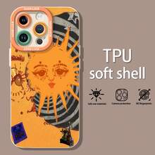 Collage estético de tarot con sol y luna naranjas.funda de teléfono Fundas compatibles con ,Apple,VIVO,OPPO,,, y Honor.Fabricadas en silicona TPU,ofrecen protección contra golpes y caídas. - Blanco - Ver 1