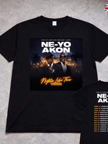 Ne-Yo Ak Nights Like This Tour Shirt  R B Ccert Tour Tee  Music Fan T-Shirt - 黑色 - 查看 1