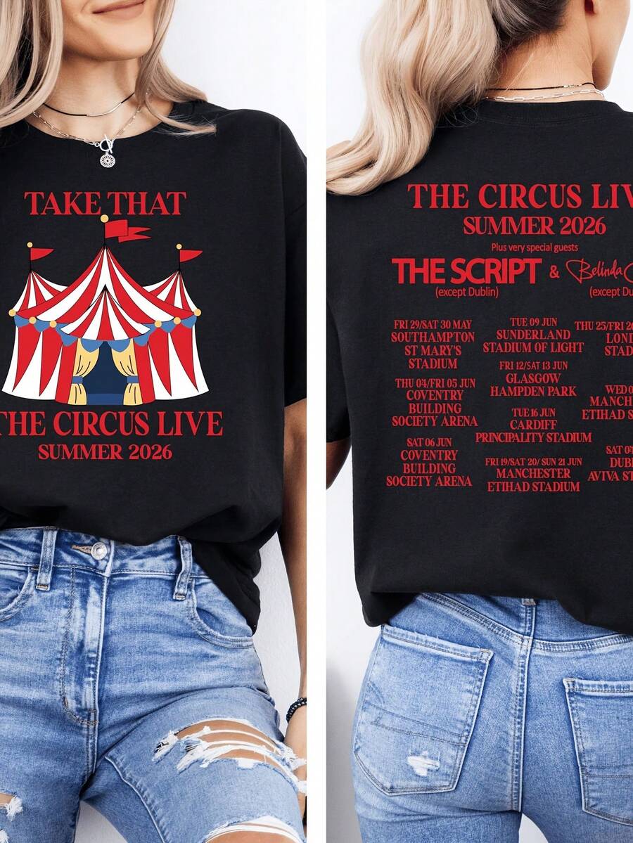 Take That Circus L Summer 2026 Tour T-Shirt Ccert Tee E2 - Black - View 1