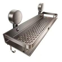 1pc No Drill Suction Cup Bathroom & Toilet Storage Rack, Suitable For Vanity And Toilet Storage - Multicolor - View 3