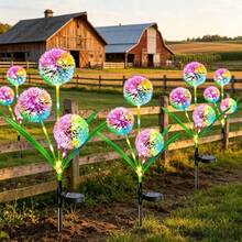 3pcs Solar Powered Dandelion LED String Lights, Yard Garden Decor Lights, Outdoor Lawn Landscape Ground Stake Lights, Color/Warm Light Options, Solar Powered Dandelion Suitable For Yard, Landscape, Path, Lawn, Trail Solar Decor - 3-head Solar-powered Dandelion - View 1