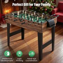 GOFLAME 10-In-1 Stackable Game Table Set 126CM Multi-Game Combo Table For Family & Adult With Foosball Air Hockey Pool Ping Pong Shuffleboard Bowling Chess Checkers Backgammon Game - Brown - View 7