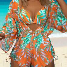 Swim Lushore Swimsuits For Woman Summer Beach 3packs Random Tropical Print Halter Drawstring Side Bikini - Azul Marino - Ver 8