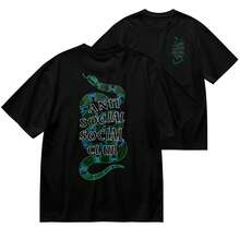 1 Piece 180g Women's T-Shirt, Men's Casual Cotton Crew Neck T-Shirt. Women's Sports T-Shirt. Designed By Y2K Artists In The Bababask Style, Made From 100% Pure Cotton. Creative Cartoon Pattern Design, Comfortable Short Sleeves - 黑色8 - 查看 6