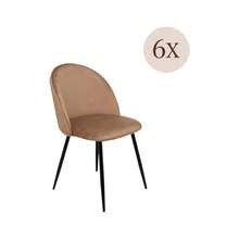 Dmora Achito - Sedia, Nero, 6 Sedie - Beige - Visualizzare 2