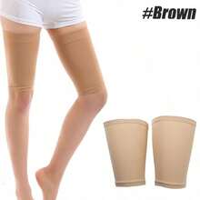 1 Pair Ultra-Thin Elastic Breathable Thigh Compression Sleeve, Unisex, Muscle Support - Multicolor - View 8