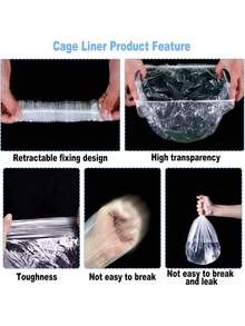 40pcs Bird Cage Liners - Disposable PE Film Poop Bags, Suitable For Parrots, Pigeons, Rabbits - Easy Clean Tray Pads, Thickened Leak-Proof Pet Cage Litter And Breeding Cage Pad, Sanitary Waste Cover - Style D - View 9