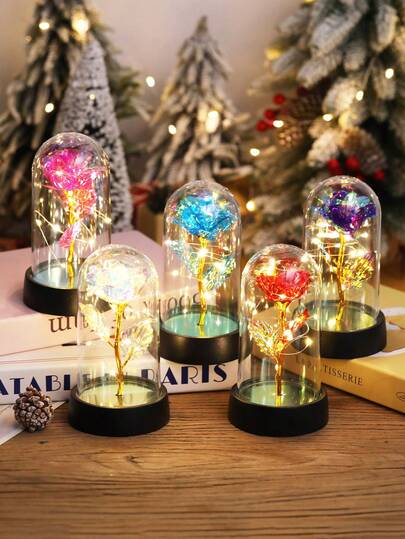 1 chiếc đèn ngủ trang trí hình hoa hồng lá vàng giả, chạy bằng pin, đèn bàn hoa hồng nhiều màu, thích hợp trang trí nhà cửa, quà tặng lãng mạn, đèn ngủ hoa sáng tạo, thích hợp trang trí bàn trong nhà/đầu giường/trang trí nhà cửa/trang trí phòng, quà sinh nhật bạn bè.