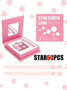 60pcs Cute Star Stickers - Face Stickers, Star Stickers, Photo Props, Popular With Young Women. Suitable For Party Decoration, Can Be Used As Face Stickers, Comes With Makeup Mirror, Perfect For Valentine's Day Gift, Affordable Price, Suitable For Valentine's Day Gift, Cosmetics, Makeup Tools, Women's Gift, Valentine's Day Gift, Cheap Goods, Travel Essentials, World Cup, Football - Multicolor - View 10