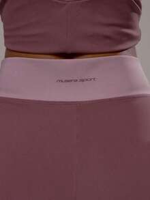 Sport Pantalones de yoga con cintura cruzada y capas, conjunto deportivo solo para actividad, entrenamiento, gimnasio, pilates, fitness, uso diario casual, cuarzo ahumado, verano, vacaciones - Morado - Ver 5