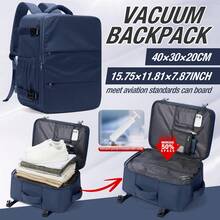 Mochila de viaje con compresión al vacío de gran capacidad con bomba de aire manual, mochila de equipaje de mano expandible que aumenta el espacio de carga en un 50%, mochila impermeable para negocios adecuada para hombres y mujeres - Multicolor - Ver 15