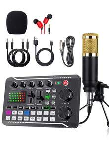 Kit Mikrofon Kondensor BM800 + Kartu Suara F998, Cocok untuk Perekaman Komputer, Obrolan Suara Game, Pengambilan Sampel Berkualitas Tinggi, Penggunaan di Rumah, Juga Hadiah Ideal untuk Ulang Tahun, Natal, Thanksgiving, Tahun Baru - XLR - View 14