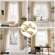 Adjustable 30-146 Inch Double Curtain Rod Set, Metal Extendable Dual Layer Curtain Rod Kit, Suitable For Various Windows, Includes Rod Brackets. Small Extended Size, 5/8 Inch Diameter. Ideal For Blackout Curtains In Bathroom, Bedroom And Living Room (Gold) - American Parallel Bars - View 11